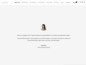 Luca Portfolio. - Resume, portfolio, blog, e-commerce WordPress